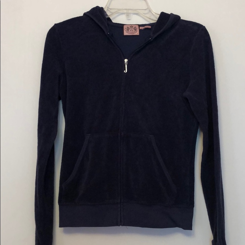Juicy Couture Navy Terry Cloth Zip Up
